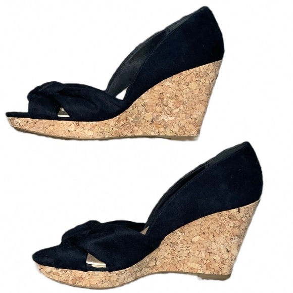 H&M Black Suede Cork Wedges - Picture 5 of 6